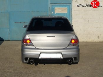 18 499 р. Задний бампер INGS Extreem  Mitsubishi Lancer  9 (2003-2009) 1-ый рестайлинг седан, 2-ой рестайлинг седан (Неокрашенный)  с доставкой в г. Новочеркасск. Увеличить фотографию 4