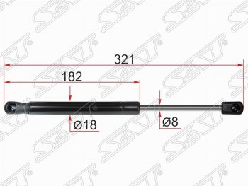 569 р. Газовый упор крышки багажника SAT  Mitsubishi Lancer  10 (2007-2017) седан дорестайлинг, хэтчбэк дорестайлинг, седан рестайлинг, хэтчбек 5 дв рестайлинг  с доставкой в г. Новочеркасск. Увеличить фотографию 1