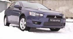 939 р. Зимняя заглушка решетки переднего бампера РА  Mitsubishi Lancer  10 (2007-2010) седан дорестайлинг  с доставкой в г. Новочеркасск. Увеличить фотографию 3