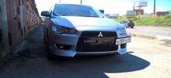 3 099 р. Клыки Evo на передний бампер автомобиля  Mitsubishi Lancer  10 (2007-2017) седан дорестайлинг, хэтчбэк дорестайлинг, седан рестайлинг, хэтчбек 5 дв рестайлинг (Неокрашенные)  с доставкой в г. Новочеркасск. Увеличить фотографию 6