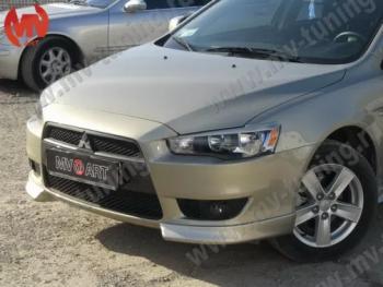 4 199 р. Клыки переднего бампера (комплектация 2.0 INTENSE) MV-Tuning Mitsubishi Lancer 10 седан дорестайлинг (2007-2010) (Неокрашенные)  с доставкой в г. Новочеркасск. Увеличить фотографию 1