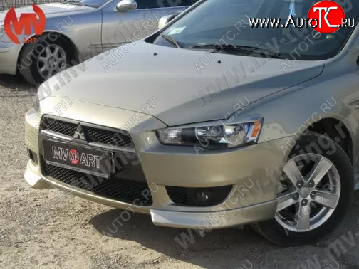 4 199 р. Клыки переднего бампера (комплектация 2.0 INTENSE) MV-Tuning Mitsubishi Lancer 10 седан дорестайлинг (2007-2010) (Неокрашенные)  с доставкой в г. Новочеркасск