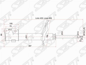 3 199 р. Амортизатор передний SAT (LH=RH)  Mitsubishi Montero  V90 - Pajero iO  с доставкой в г. Новочеркасск. Увеличить фотографию 1