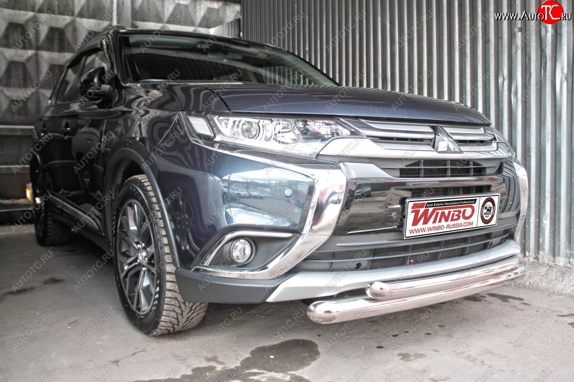 14 849 р. Защита переднего бампера Mitsubishi Outlander 2014+  Mitsubishi Outlander  GF (2015-2018) 2-ой рестайлинг  с доставкой в г. Новочеркасск