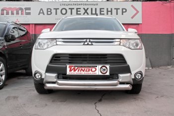 14 849 р. Защита переднего бампера Mitsubishi Outlander 2014+  Mitsubishi Outlander  GF (2015-2018) 2-ой рестайлинг  с доставкой в г. Новочеркасск. Увеличить фотографию 2