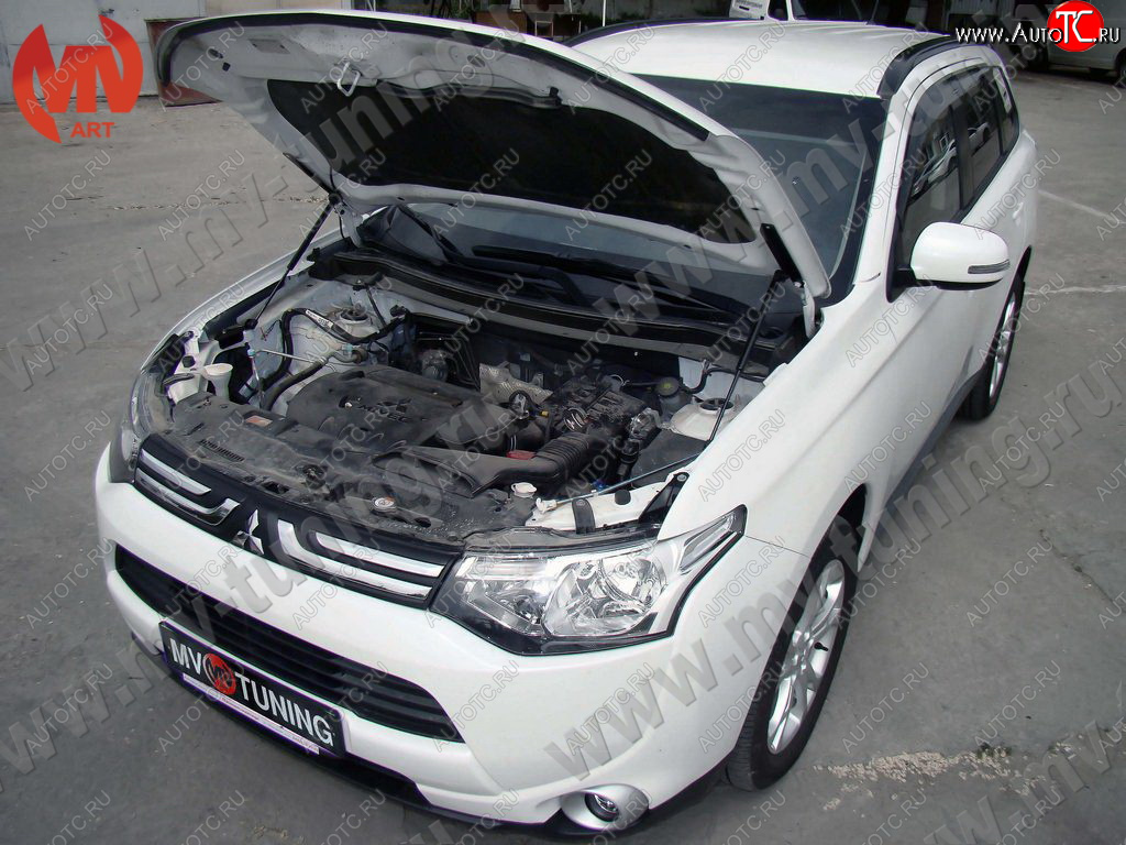 4 099 р. Упор капота MV-Tuning (двойной) Mitsubishi Outlander GF 2-ой рестайлинг (2015-2018)  с доставкой в г. Новочеркасск