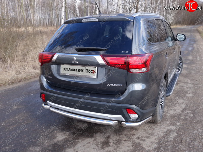 16 549 р. Защита заднего бампера (короткая) ТСС (нержавейка d 60,3 мм)  Mitsubishi Outlander  GF (2014-2018) 1-ый рестайлинг, 2-ой рестайлинг  с доставкой в г. Новочеркасск