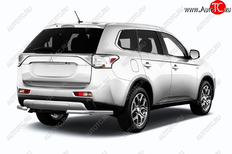 8 999 р. Защита заднего бампера Slitkoff (Ø 57 мм)  Mitsubishi Outlander  GF (2015-2018) 2-ой рестайлинг (Нержавеющая сталь)  с доставкой в г. Новочеркасск