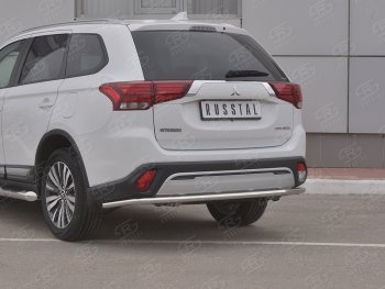 12 999 р. Защита заднего бампера (Ø42 мм, нержавейка) SLITKOFF  Mitsubishi Outlander  GF (2018-2022) 3-ий рестайлинг  с доставкой в г. Новочеркасск. Увеличить фотографию 2