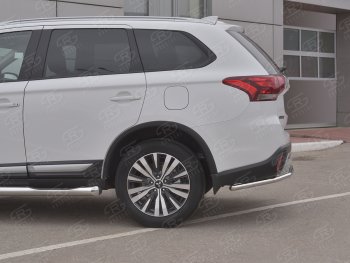 12 999 р. Защита заднего бампера (Ø42 мм, нержавейка) SLITKOFF  Mitsubishi Outlander  GF (2018-2022) 3-ий рестайлинг  с доставкой в г. Новочеркасск. Увеличить фотографию 3