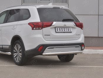 13 349 р. Защита заднего бампера (Ø63 мм, нержавейка) SLITKOFF  Mitsubishi Outlander  GF (2018-2022) 3-ий рестайлинг  с доставкой в г. Новочеркасск. Увеличить фотографию 2