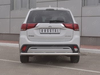 14 799 р. Защита заднего бампера (Ø63 мм, нержавейка) RUSSTAL  Mitsubishi Outlander  GF (2018-2022) 3-ий рестайлинг  с доставкой в г. Новочеркасск. Увеличить фотографию 2