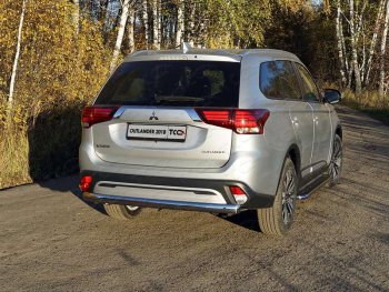 24 099 р. Защита заднего бампера (овальная) ТСС (нержавейка d75х42 мм)  Mitsubishi Outlander  GF (2018-2022) 3-ий рестайлинг  с доставкой в г. Новочеркасск. Увеличить фотографию 1