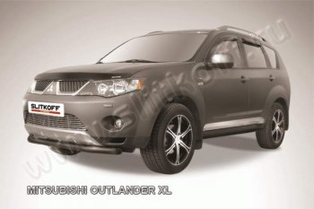 6 599 р. Защита переднего бампер Slitkoff Mitsubishi Outlander XL (CW)  дорестайлинг (2005-2009) (Цвет: серебристый)  с доставкой в г. Новочеркасск. Увеличить фотографию 1