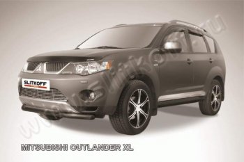 8 199 р. Защита переднего бампер Slitkoff Mitsubishi Outlander XL (CW)  дорестайлинг (2005-2009) (Цвет: серебристый)  с доставкой в г. Новочеркасск. Увеличить фотографию 1