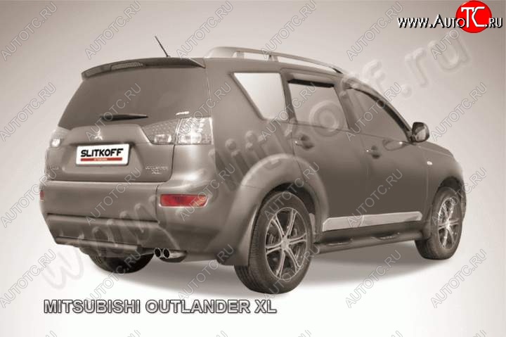 5 499 р. Защита задняя Slitkoff Mitsubishi Outlander XL (CW)  дорестайлинг (2005-2009) (Цвет: серебристый)  с доставкой в г. Новочеркасск