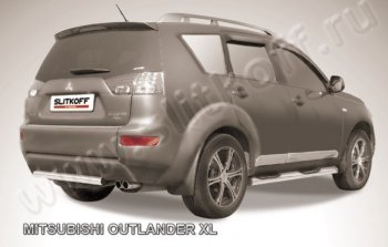 7 899 р. Защита заднего бампера из короткой трубы диаметром 57 мм Slitkoff Mitsubishi Outlander XL (CW)  дорестайлинг (2005-2009) (Нержавейка, Полированная)  с доставкой в г. Новочеркасск. Увеличить фотографию 1