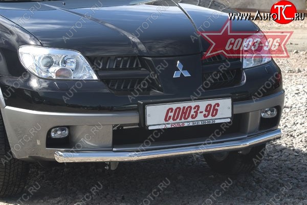 9 584 р. Защита переднего бампера одинарная Souz-96 (d60) Mitsubishi Outlander CU (2003-2009)  с доставкой в г. Новочеркасск