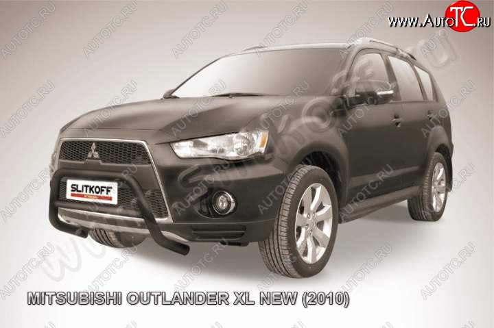 14 999 р. Кенгурятник d57 низкий Mitsubishi Outlander XL (CW)  рестайлинг (2010-2013) (Цвет: серебристый)  с доставкой в г. Новочеркасск