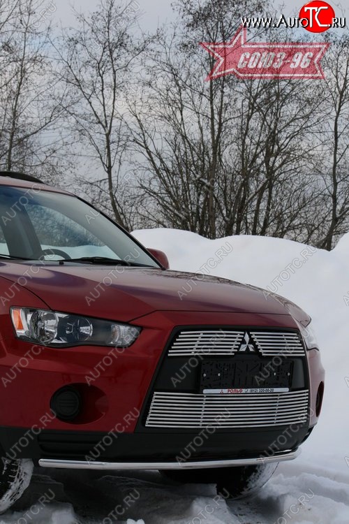 8 729 р. Защита переднего бампера из одинарной трубы диаметром 42мм Souz-96 Mitsubishi Outlander XL (CW)  рестайлинг (2010-2013)  с доставкой в г. Новочеркасск