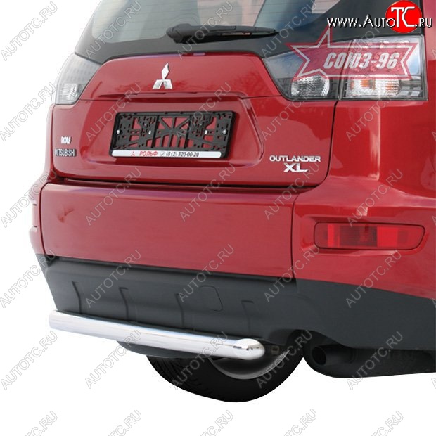 6 884 р. Защита заднего бампера Souz-96 (d60) Mitsubishi Outlander XL (CW)  рестайлинг (2010-2013)  с доставкой в г. Новочеркасск