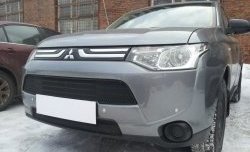 4 299 р. Сетка на бампер Russtal (черная) Mitsubishi Outlander GF дорестайлинг (2012-2014)  с доставкой в г. Новочеркасск. Увеличить фотографию 3