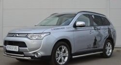 21 949 р. Защита переднего бампера (2 трубыØ63 и 42 мм, нержавейка) SLITKOFF  Mitsubishi Outlander  GF (2012-2014) дорестайлинг  с доставкой в г. Новочеркасск. Увеличить фотографию 4