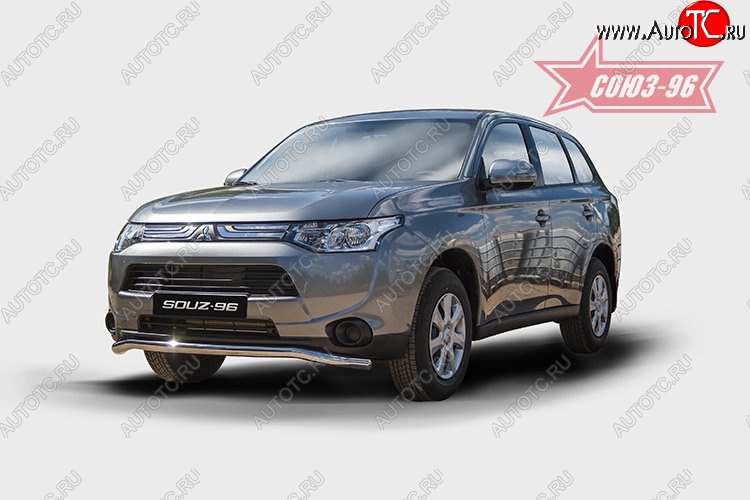 12 239 р. Защита переднего бампера одинарная Souz-96 Premium (d60) Mitsubishi Outlander GF дорестайлинг (2012-2014)  с доставкой в г. Новочеркасск