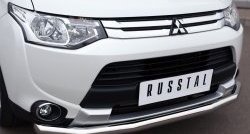 13 249 р. Одинарная защита переднего бампера диаметром 63 мм SLITKOFF  Mitsubishi Outlander  GF (2014-2016) 1-ый рестайлинг  с доставкой в г. Новочеркасск. Увеличить фотографию 2