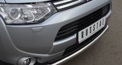 12 349 р. Одинарная защита переднего бампера диаметром 63 мм SLITKOFF  Mitsubishi Outlander  GF (2012-2014) дорестайлинг  с доставкой в г. Новочеркасск. Увеличить фотографию 2