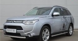 12 349 р. Одинарная защита переднего бампера диаметром 63 мм SLITKOFF  Mitsubishi Outlander  GF (2012-2014) дорестайлинг  с доставкой в г. Новочеркасск. Увеличить фотографию 4