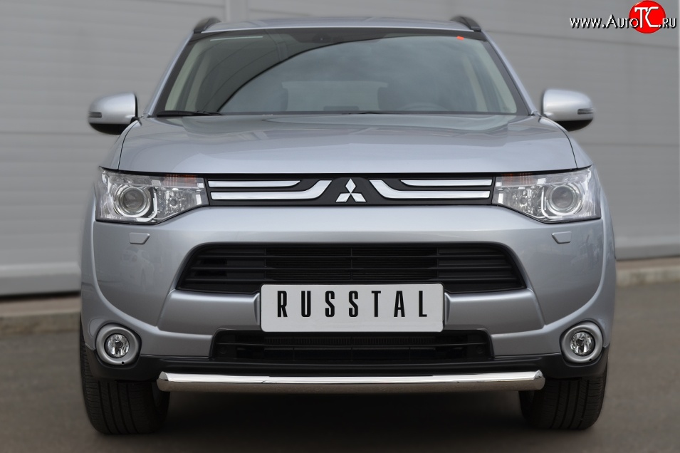 12 349 р. Одинарная защита переднего бампера диаметром 63 мм SLITKOFF  Mitsubishi Outlander  GF (2012-2014) дорестайлинг  с доставкой в г. Новочеркасск