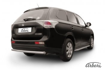 8 909 р. Защита заднего бампера Arbori (нержавейка, 1 труба d57 mm). Mitsubishi Outlander GF дорестайлинг (2012-2014)  с доставкой в г. Новочеркасск. Увеличить фотографию 1