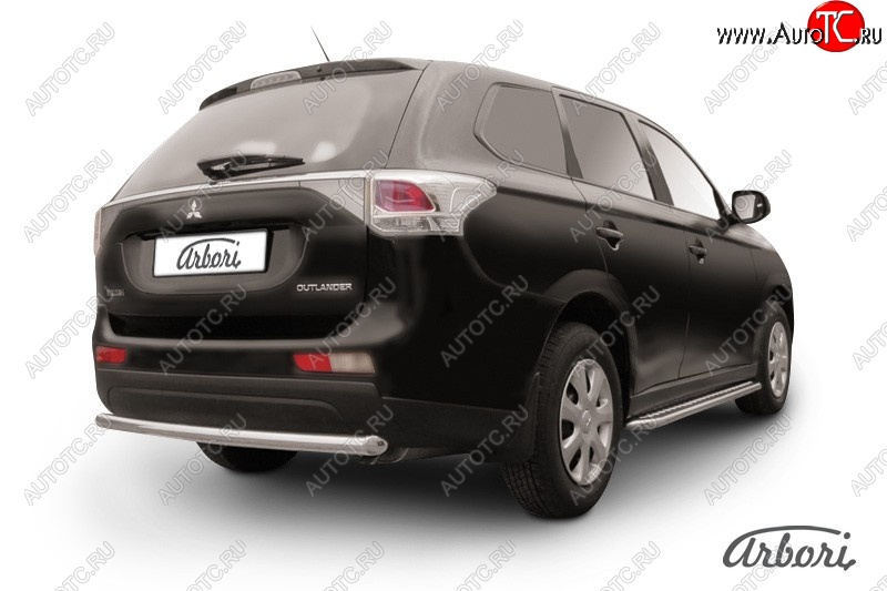 8 909 р. Защита заднего бампера Arbori (нержавейка, 1 труба d57 mm). Mitsubishi Outlander GF дорестайлинг (2012-2014)  с доставкой в г. Новочеркасск