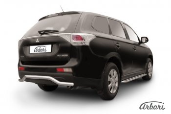 11 789 р. Защита заднего бампера Arbori (нержавейка, 1 труба d57 mm). Mitsubishi Outlander GF дорестайлинг (2012-2014)  с доставкой в г. Новочеркасск. Увеличить фотографию 1