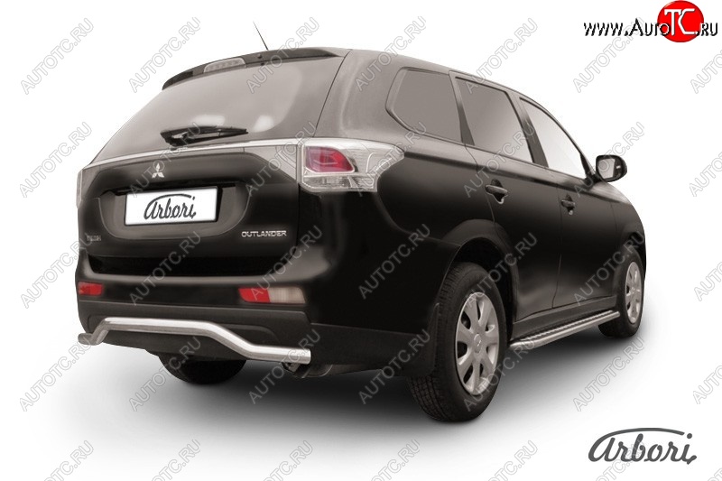 11 789 р. Защита заднего бампера Arbori (нержавейка, 1 труба d57 mm). Mitsubishi Outlander GF дорестайлинг (2012-2014)  с доставкой в г. Новочеркасск