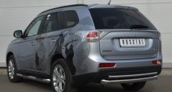 14 449 р. Защита заднего бампера (Ø76 и 42 мм, нержавейка) SLITKOFF Mitsubishi Outlander GF дорестайлинг (2012-2014)  с доставкой в г. Новочеркасск. Увеличить фотографию 4