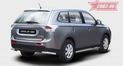 9 224 р. Защита заднего бампера из боковых уголков с диаметром 60 мм Souz-96 Mitsubishi Outlander GF дорестайлинг (2012-2014)  с доставкой в г. Новочеркасск. Увеличить фотографию 1