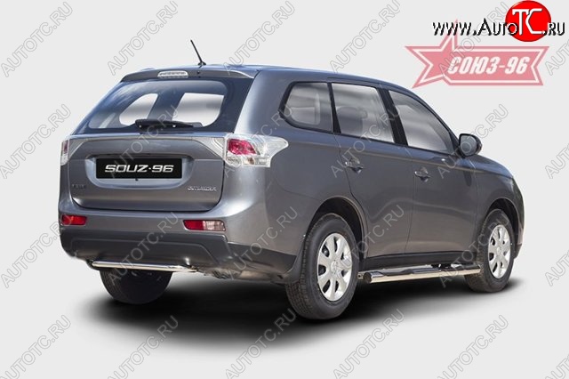 9 359 р. Узкая защита заднего бампера (d42) Souz-96 Mitsubishi Outlander GF дорестайлинг (2012-2014)  с доставкой в г. Новочеркасск