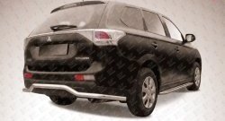 13 399 р. Длинная фигурная защита заднего бампера диаметром 57 мм Slitkoff Mitsubishi Outlander GF дорестайлинг (2012-2014) (Нержавейка, Полированная)  с доставкой в г. Новочеркасск. Увеличить фотографию 1