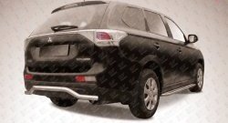 10 349 р. Короткая фигурная защита заднего бампера диаметром 57 мм Slitkoff Mitsubishi Outlander GF дорестайлинг (2012-2014) (Нержавейка, Полированная)  с доставкой в г. Новочеркасск. Увеличить фотографию 1