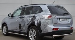 12 499 р. Одинарная защита заднего бампера из трубы диаметром 63 мм Russtal Mitsubishi Outlander GF дорестайлинг (2012-2014)  с доставкой в г. Новочеркасск. Увеличить фотографию 4