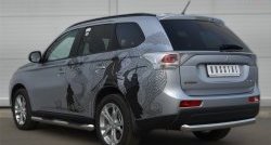 13 199 р. Одинарная защита заднего бампера из трубы диаметром 76 мм SLITKOFF  Mitsubishi Outlander  GF (2012-2014) дорестайлинг  с доставкой в г. Новочеркасск. Увеличить фотографию 4