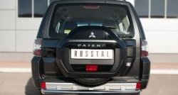 Защита заднего бампера (Ø76 мм, нержавейка) Russtal Mitsubishi Pajero 4 V90 2-ой рестайлинг (2014-2020)