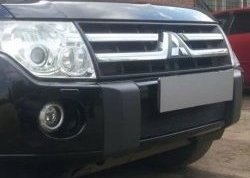 1 469 р. Защитная решётка в воздуховод автомобиля Russtal (черная) Mitsubishi Pajero 4 V80 дорестайлинг (2006-2011)  с доставкой в г. Новочеркасск. Увеличить фотографию 1