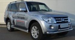 22 999 р. Защита переднего бампера (2 трубыØ76 и 63 мм, нержавейка) SLITKOFF  Mitsubishi Pajero ( 4 V90,  4 V80) (2011-2015) 1-ый рестайлинг, 3 дв. 1-ый рестайлинг  с доставкой в г. Новочеркасск. Увеличить фотографию 4