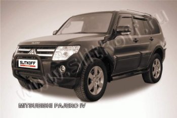 14 849 р. Кенгурятник d57 низкий  Mitsubishi Pajero ( 4 V90,  4 V80) (2006-2015) дорестайлинг, дорестайлинг, 1-ый рестайлинг, 3 дв. 1-ый рестайлинг (Цвет: серебристый)  с доставкой в г. Новочеркасск. Увеличить фотографию 1