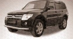 Одинарная защита переднего бампера из трубы диаметром 76 мм Slitkoff Mitsubishi Pajero 4 V80 дорестайлинг (2006-2011)