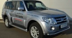 13 999 р. Одинарная защита переднего бампера диаметром 63 мм SLITKOFF  Mitsubishi Pajero ( 4 V90,  4 V80) (2011-2015) 1-ый рестайлинг, 3 дв. 1-ый рестайлинг  с доставкой в г. Новочеркасск. Увеличить фотографию 4