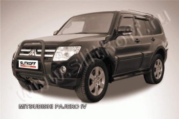 15 949 р. Кенгурятник d57 высокий Mitsubishi Pajero 4 V90 дорестайлинг (2006-2011) (Цвет: серебристый)  с доставкой в г. Новочеркасск. Увеличить фотографию 1